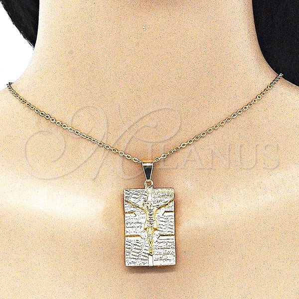 Gold Filled Pendant — Fancy Pendant Jesus Design Polished 05. — alternate product view — SKU 146030 | Oro Laminado dije — elegante Pendant Jesus diseño pulido 05. — SKU 146030