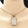 Oro Laminado Fancy Pendant, Gold Filled Style Jesus Design, Polished, Golden Finish, 05.213.0128