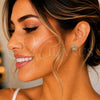 Gold Filled Ring — Stud Earring Love Knot Design with White Micro — alternate product view — SKU 146052 | Oro Laminado anillo — Stud Earring Love Knot diseño with blanco Micro — SKU 146052