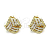 Gold Filled Ring — Stud Earring Love Knot Design with White Micro — alternate product view — SKU 146052 | Oro Laminado anillo — Stud Earring Love Knot diseño with blanco Micro — SKU 146052