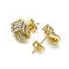 Gold Filled Ring — Stud Earring Love Knot Design with White Micro — alternate product view — SKU 146052 | Oro Laminado anillo — Stud Earring Love Knot diseño with blanco Micro — SKU 146052