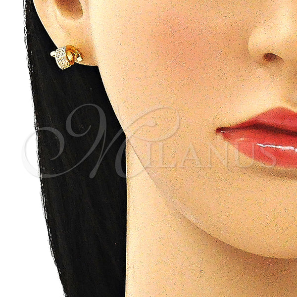 Gold Filled Ring — Stud Earring with White Micro Pave Polished 02. — alternate product view — SKU 146053 | Oro Laminado anillo — Stud Earring with blanco Micro Pave pulido 02. — SKU 146053