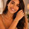 Oro Laminado Fancy Bracelet, Gold Filled Style Elephant and Heart Design, with White Cubic Zirconia, Polished, Golden Finish, 03.368.0062.08 (07 MM Thickness, 8 Inches Length)