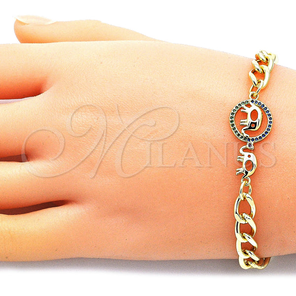 Gold Filled Bracelet — Fancy Bracelet Elephant and Heart Design Polished 03. — alternate product view — SKU 146063 | Oro Laminado brazalete — elegante Bracelet Elephant and corazón diseño pulido 03. — SKU 146063