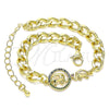 Oro Laminado Fancy Bracelet, Gold Filled Style Elephant and Heart Design, Polished, Golden Finish, 03.368.0066.07 (07 MM Thickness, 7 Inches Length)