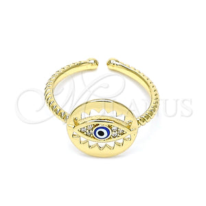 Gold Filled Ring — Multi Stone Ring Evil Eye Design with White — main product view — SKU 146067 | Oro Laminado anillo — Multi Stone Ring Evil Eye diseño with blanco — SKU 146067