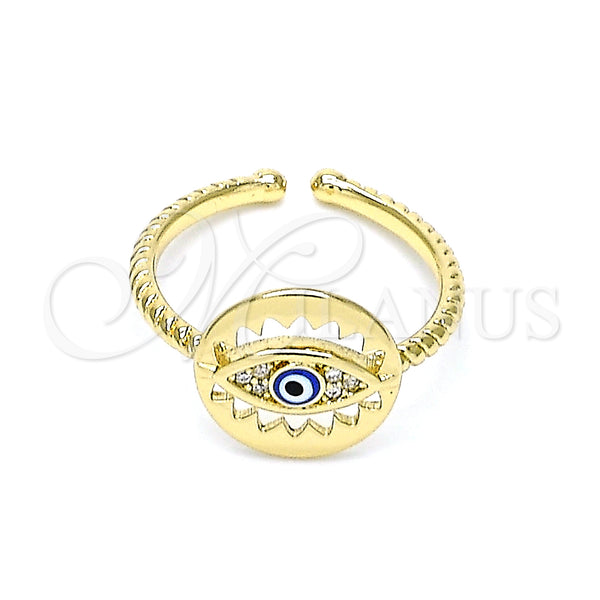 Gold Filled Ring — Multi Stone Ring Evil Eye Design with White — main product view — SKU 146067 | Oro Laminado anillo — Multi Stone Ring Evil Eye diseño with blanco — SKU 146067