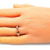 Oro Laminado Multi Stone Ring, Gold Filled Style Heart Design, with Garnet Cubic Zirconia, Polished, Golden Finish, 01.213.0009.1 (One size fits all)