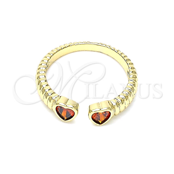 Gold Filled Ring — Multi Stone Ring Heart Design with Garnet Cubic — main product view — SKU 146070 | Oro Laminado anillo — Multi Stone Ring corazón diseño with Garnet Cubic — SKU 146070
