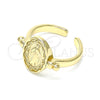Oro Laminado Elegant Ring, Gold Filled Style Virgen Maria Design, Polished, Golden Finish, 01.213.0010 (One size fits all)