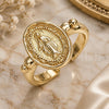 Oro Laminado Elegant Ring, Gold Filled Style Virgen Maria Design, Polished, Golden Finish, 01.213.0010 (One size fits all)