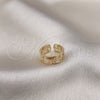 Oro Laminado Elegant Ring, Gold Filled Style Elephant Design, Polished, Golden Finish, 01.213.0011 (One size fits all)
