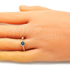 Oro Laminado Elegant Ring, Gold Filled Style Evil Eye Design, Blue Resin Finish, Golden Finish, 01.213.0014 (One size fits all)