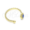 Oro Laminado Elegant Ring, Gold Filled Style Evil Eye Design, Blue Resin Finish, Golden Finish, 01.213.0014 (One size fits all)