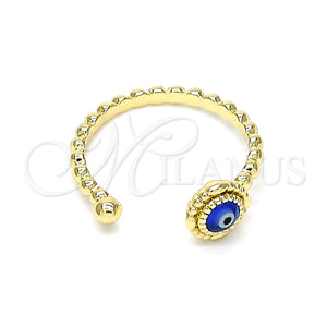 Gold Filled Ring — Elegant Ring Evil Eye Design Blue Resin 01. — main product view — SKU 146075 | Oro Laminado anillo — Elegant Ring Evil Eye diseño Blue Resin 01. — SKU 146075