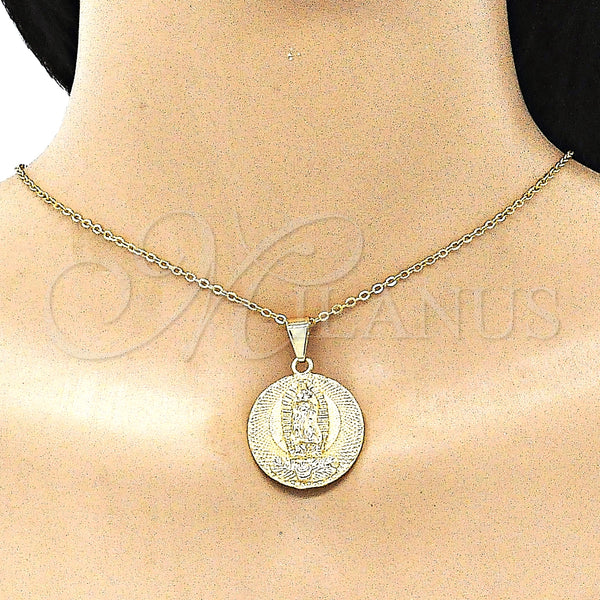 Gold Filled Pendant — Religious Pendant Guadalupe Design Polished 05. — alternate product view — SKU 146079 | Oro Laminado dije — Religious Pendant Guadalupe diseño pulido 05. — SKU 146079