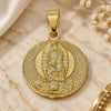 Oro Laminado Religious Pendant, Gold Filled Style Guadalupe Design, Polished, Golden Finish, 05.213.0129