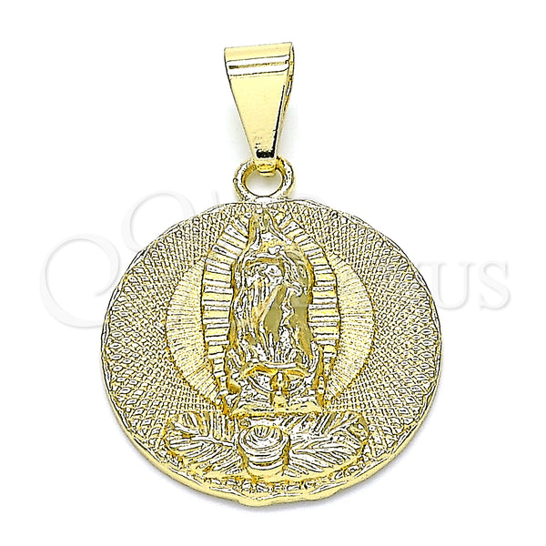Gold Filled Pendant — Religious Pendant Guadalupe Design Polished 05. — main product view — SKU 146079 | Oro Laminado dije — Religious Pendant Guadalupe diseño pulido 05. — SKU 146079