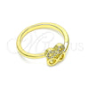Oro Laminado Multi Stone Ring, Gold Filled Style Infinite Design, with White Micro Pave, Polished, Golden Finish, 01.341.0057 (One size fits all)