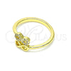 Oro Laminado Multi Stone Ring, Gold Filled Style Infinite Design, with White Micro Pave, Polished, Golden Finish, 01.341.0057 (One size fits all)