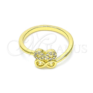 Gold Filled Ring — Multi Stone Ring Infinite Design with White Micro — main product view — SKU 146084 | Oro Laminado anillo — Multi Stone Ring Infinite diseño with blanco Micro — SKU 146084