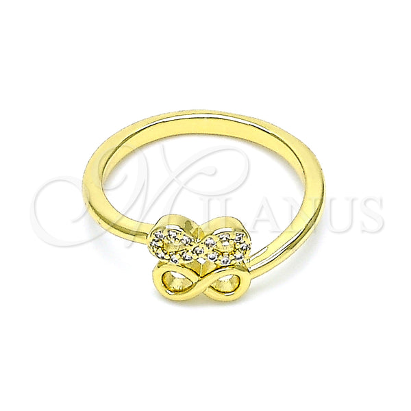 Gold Filled Ring — Multi Stone Ring Infinite Design with White Micro — main product view — SKU 146084 | Oro Laminado anillo — Multi Stone Ring Infinite diseño with blanco Micro — SKU 146084