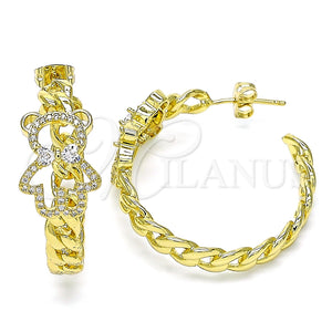Gold Filled Ring — Stud Earring Teddy Bear Design with White Cubic — main product view — SKU 146089 | Oro Laminado anillo — Stud Earring Teddy Bear diseño with blanco Cubic — SKU 146089