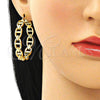 Oro Laminado Medium Hoop, Gold Filled Style Puff Mariner Design, Polished, Golden Finish, 02.163.0156.40