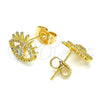 Gold Filled Ring — Stud Earring Evil Eye Design with White Micro — alternate product view — SKU 146099 | Oro Laminado anillo — Stud Earring Evil Eye diseño with blanco Micro — SKU 146099