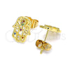 Gold Filled Ring — Stud Earring Judaica and Hand of God Design — alternate product view — SKU 146102 | Oro Laminado anillo — Stud Earring Judaica and Hand of God diseño — SKU 146102