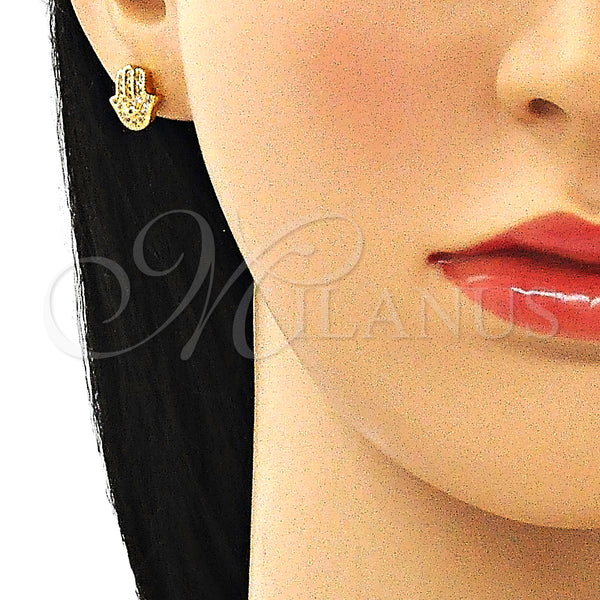 Gold Filled Ring — Stud Earring Hand of God and Evil Eye — alternate product view — SKU 146129 | Oro Laminado anillo — Stud Earring Hand of God and Evil Eye — SKU 146129