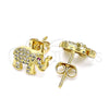 Gold Filled Ring — Stud Earring Elephant Design with White and Ruby — alternate product view — SKU 146140 | Oro Laminado anillo — Stud Earring Elephant diseño with blanco and Ruby — SKU 146140