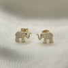 Gold Filled Ring — Stud Earring Elephant Design with White and Ruby — alternate product view — SKU 146140 | Oro Laminado anillo — Stud Earring Elephant diseño with blanco and Ruby — SKU 146140