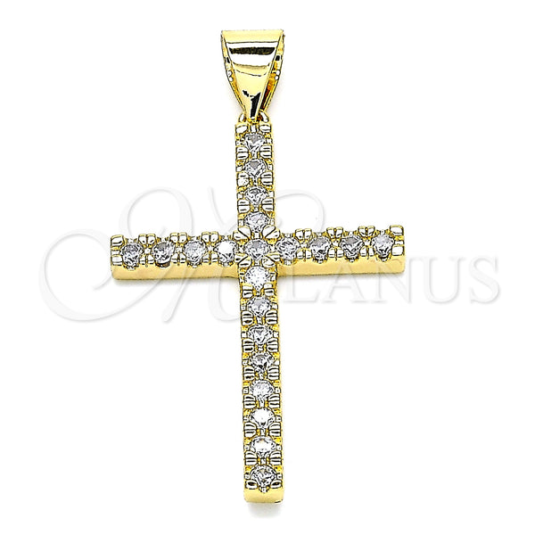 Gold Filled Pendant — Religious Pendant Cross Design with White Cubic Zirconia — main product view — SKU 146153 | Oro Laminado dije — Religious Pendant cruz diseño with blanco Cubic Zirconia — SKU 146153