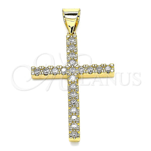 Gold Filled Pendant — Religious Pendant Cross Design with White Cubic Zirconia — main product view — SKU 146153 | Oro Laminado dije — Religious Pendant cruz diseño with blanco Cubic Zirconia — SKU 146153