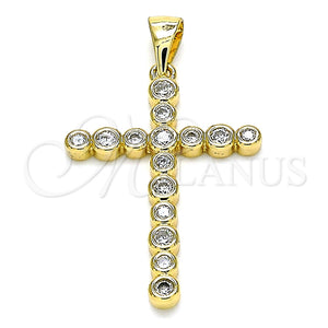 Gold Filled Pendant — Religious Pendant Cross Design with White Cubic Zirconia — main product view — SKU 146154 | Oro Laminado dije — Religious Pendant cruz diseño with blanco Cubic Zirconia — SKU 146154