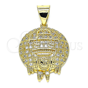 Gold Filled Pendant — Fancy Pendant Money Sign Design with White Micro — main product view — SKU 146164 | Oro Laminado dije — elegante Pendant Money Sign diseño with blanco Micro — SKU 146164