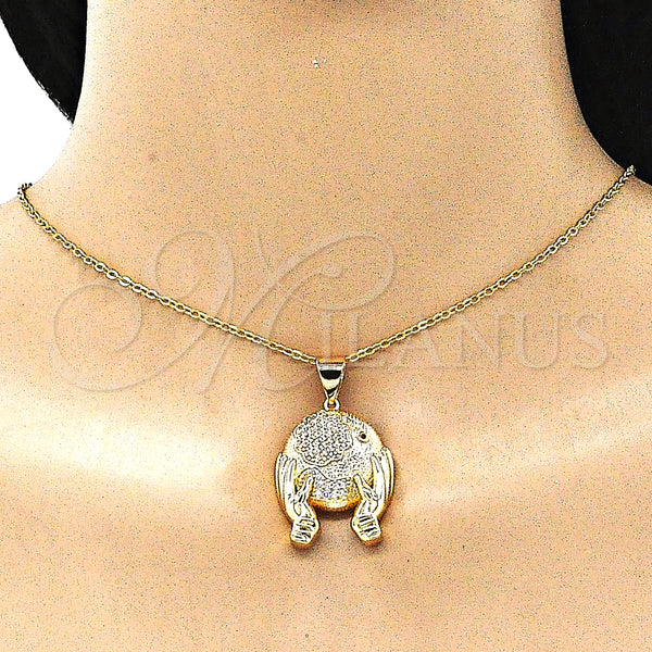 Gold Filled Pendant — Fancy Pendant with White and Garnet Micro Pave — alternate product view — SKU 146165 | Oro Laminado dije — elegante Pendant with blanco and Garnet Micro Pave — SKU 146165