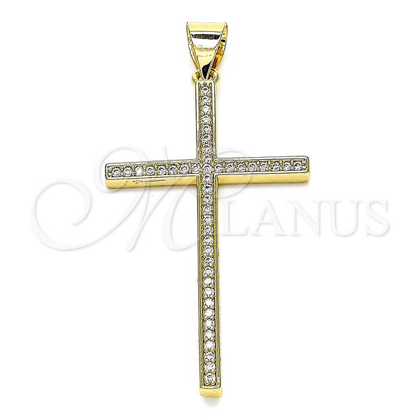 Gold Filled Pendant — Religious Pendant Cross Design with White Micro Pave — main product view — SKU 146169 | Oro Laminado dije — Religious Pendant cruz diseño with blanco Micro Pave — SKU 146169
