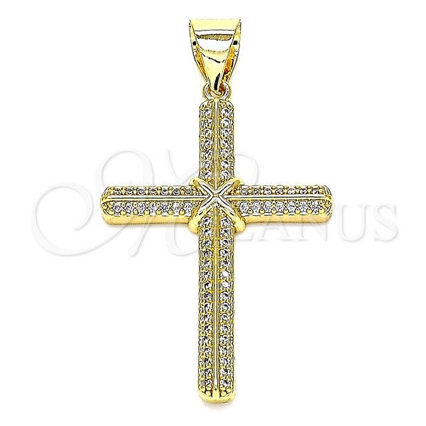 Gold Filled Pendant — Religious Pendant Cross Design with White Micro Pave — main product view — SKU 146174 | Oro Laminado dije — Religious Pendant cruz diseño with blanco Micro Pave — SKU 146174
