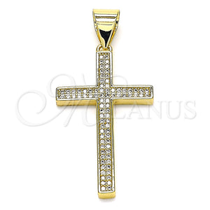 Gold Filled Pendant — Religious Pendant Cross Design with White Micro Pave — main product view — SKU 146176 | Oro Laminado dije — Religious Pendant cruz diseño with blanco Micro Pave — SKU 146176