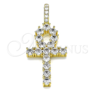 Gold Filled Pendant — Religious Pendant Cross Design with White Cubic Zirconia — main product view — SKU 146177 | Oro Laminado dije — Religious Pendant cruz diseño with blanco Cubic Zirconia — SKU 146177