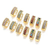 Oro Laminado Huggie Hoop, Gold Filled Style with Multicolor Cubic Zirconia, Polished, Golden Finish, 02.210.0635.5.15