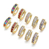 Oro Laminado Huggie Hoop, Gold Filled Style with Multicolor Micro Pave, Polished, Golden Finish, 02.210.0636.4.10