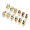 Oro Laminado Huggie Hoop, Gold Filled Style with White Cubic Zirconia, Polished, Golden Finish, 02.210.0640.10