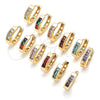 Oro Laminado Huggie Hoop, Gold Filled Style with Pink Cubic Zirconia, Polished, Golden Finish, 02.210.0644.4.12