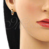 Oro Laminado Huggie Hoop, Gold Filled Style with Multicolor Cubic Zirconia, Polished, Golden Finish, 02.210.0644.5.12