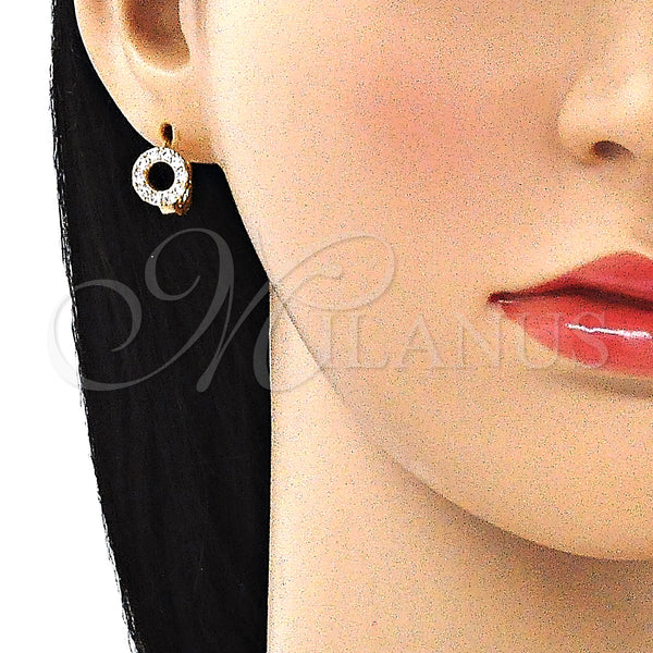 Gold Filled Hoop Earrings — Huggie Hoop with White Cubic Zirconia Polished 02. — alternate product view — SKU 146272 | Oro Laminado aretes de aro — Huggie Hoop with blanco Cubic Zirconia pulido 02. — SKU 146272