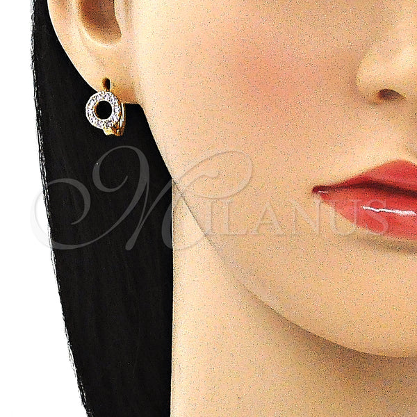 Gold Filled Hoop Earrings — Huggie Hoop with Amethyst Cubic Zirconia Polished 02. — alternate product view — SKU 146274 | Oro Laminado aretes de aro — Huggie Hoop with Amethyst Cubic Zirconia pulido 02. — SKU 146274