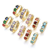 Oro Laminado Huggie Hoop, Gold Filled Style with Garnet Cubic Zirconia, Polished, Golden Finish, 02.210.0654.15